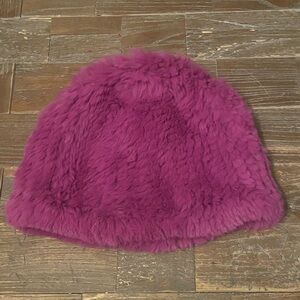 Adrienne Landau Dyed Rex Rabbit Fur Knit Beanie🖤